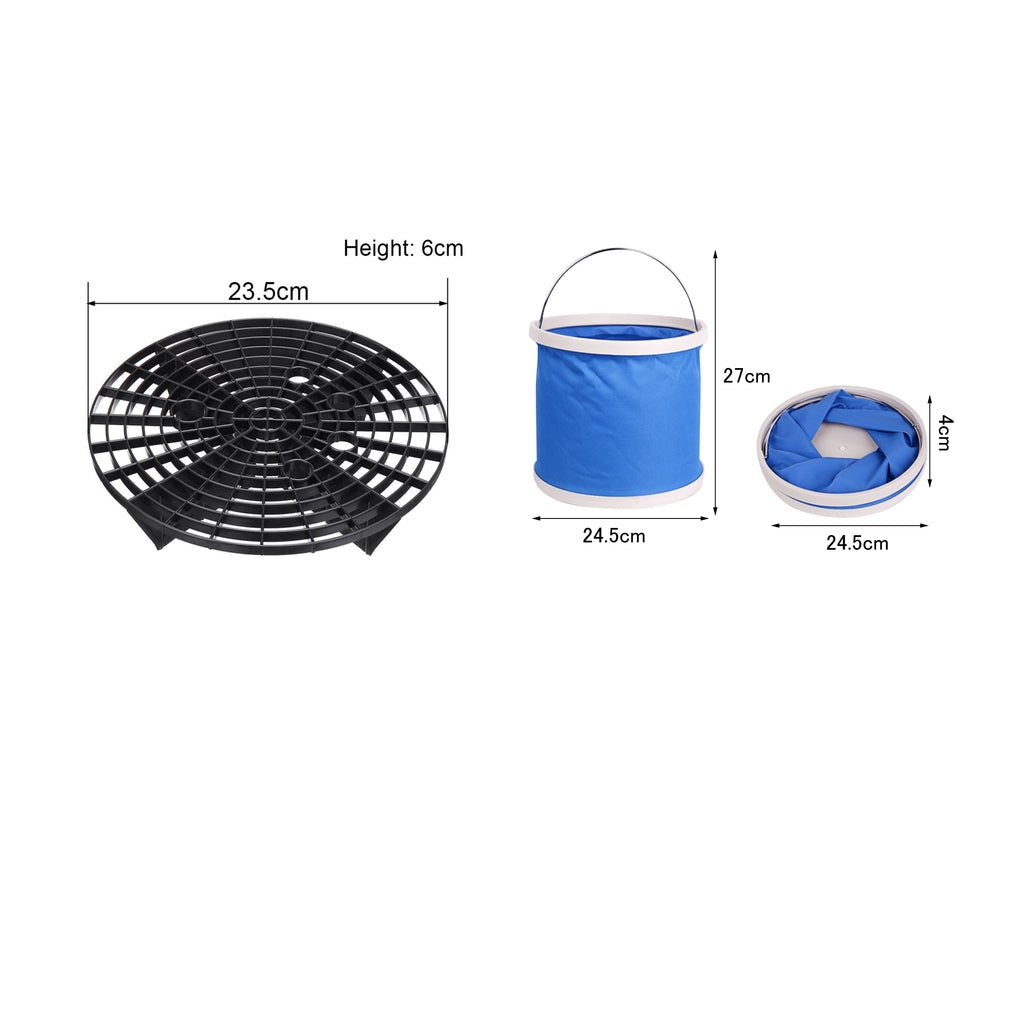 11L Collapsible Bucket Car Wash Storage+Wash Water Bucket Filter
