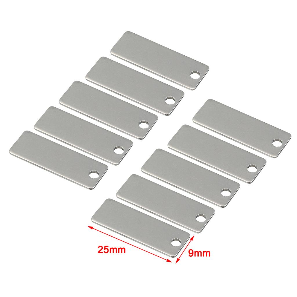 20 Pieces Metal Rectangle Shape Blank Stamping Charms Tags Necklace Pendants