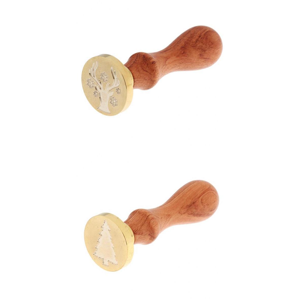 2pcs Retro Envelope Seal Wax Sealing Stamp for Invitation Card Xmas Gifts