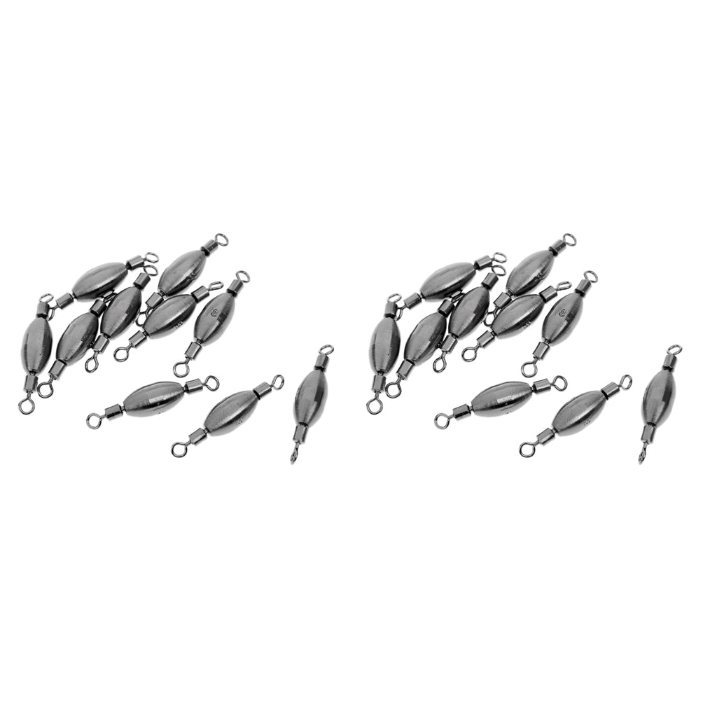 20Pcs Copper Quick Sinker Fishing Swivels Rolling Barrel Swivels Tackle