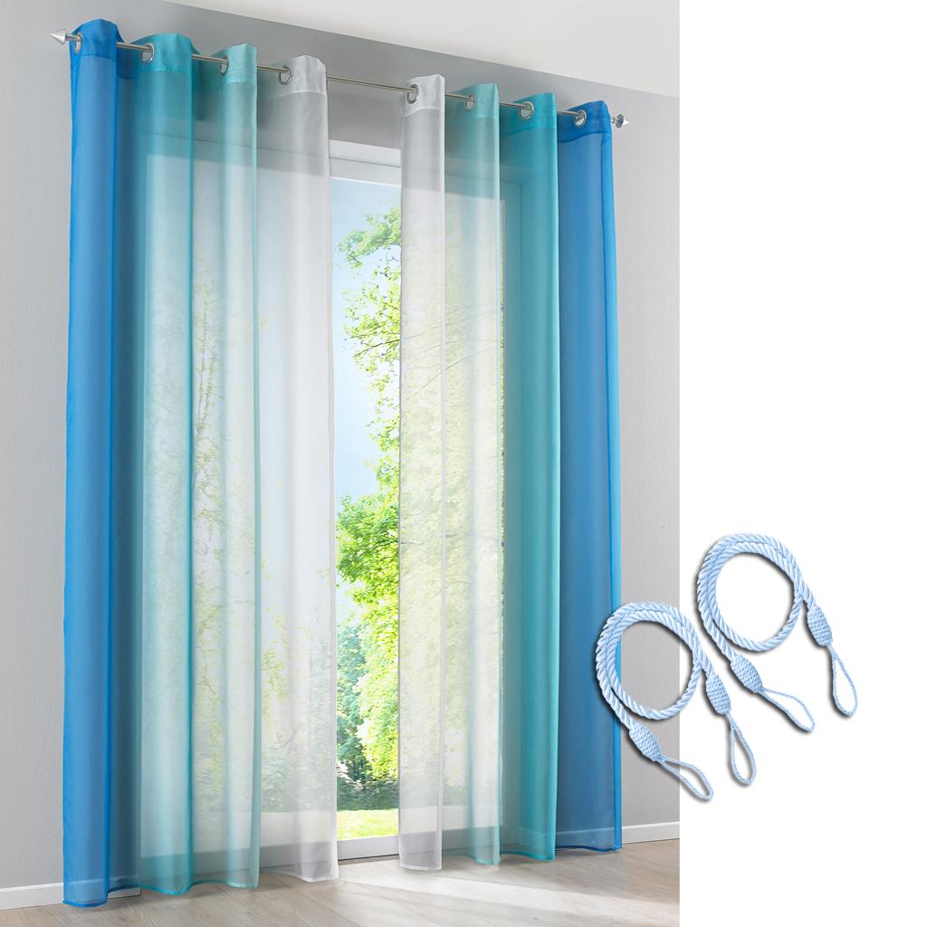 2 Pcs Voile Sheer Window Curtain Panel Total Width 280cm Size XL