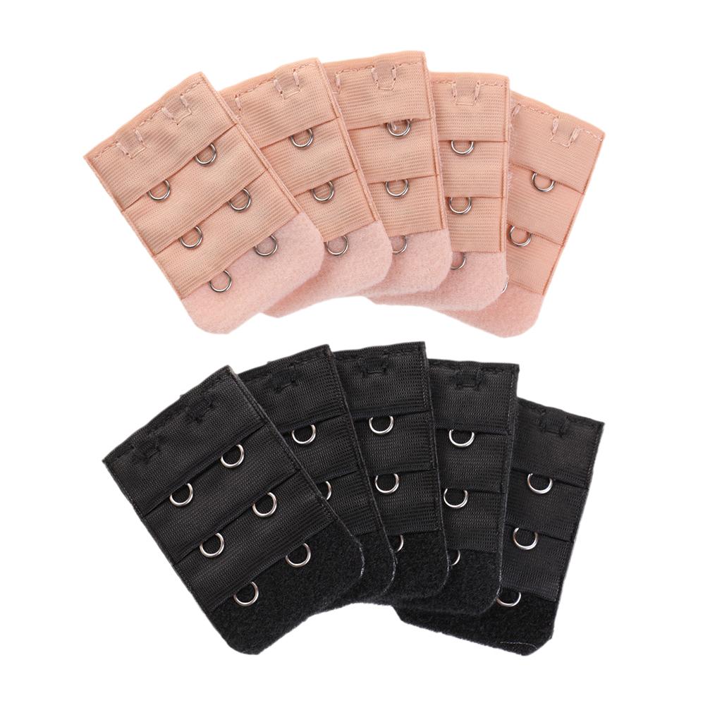 Bra back band extension buckles for Women Black+Beige