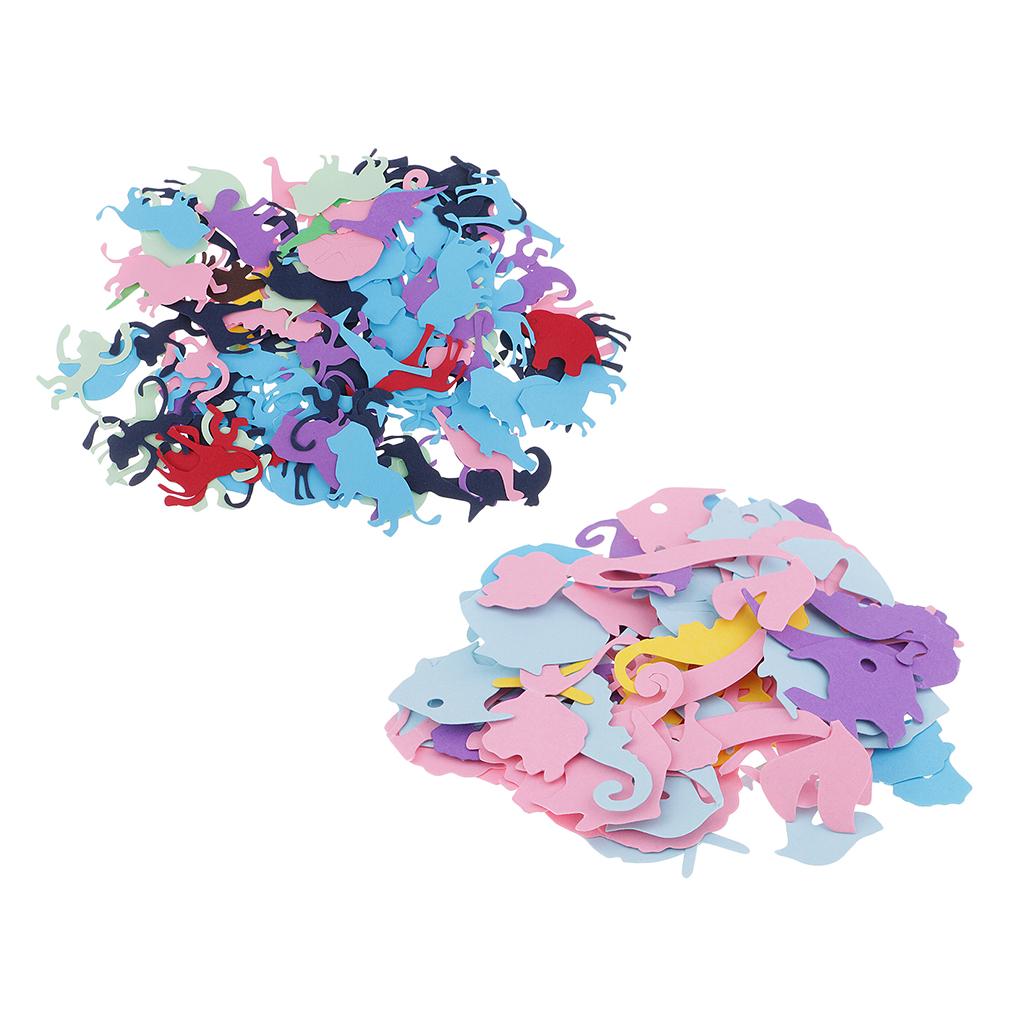200 Pieces Animals Shape Paper Throwing Confetti Table Scatter for Party