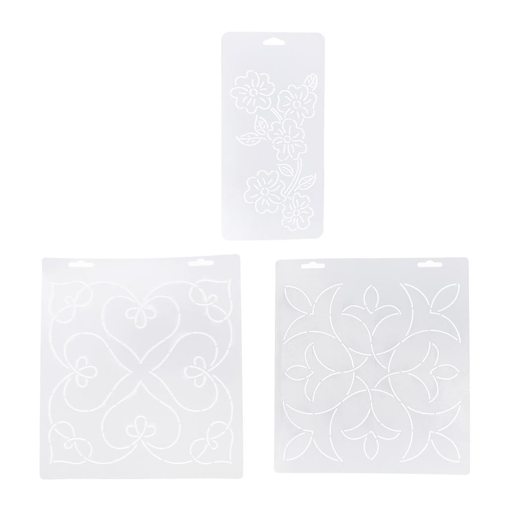 3 x Plasitc Quilting Template Stencils for Embroidery Patchwork Sewing Craft