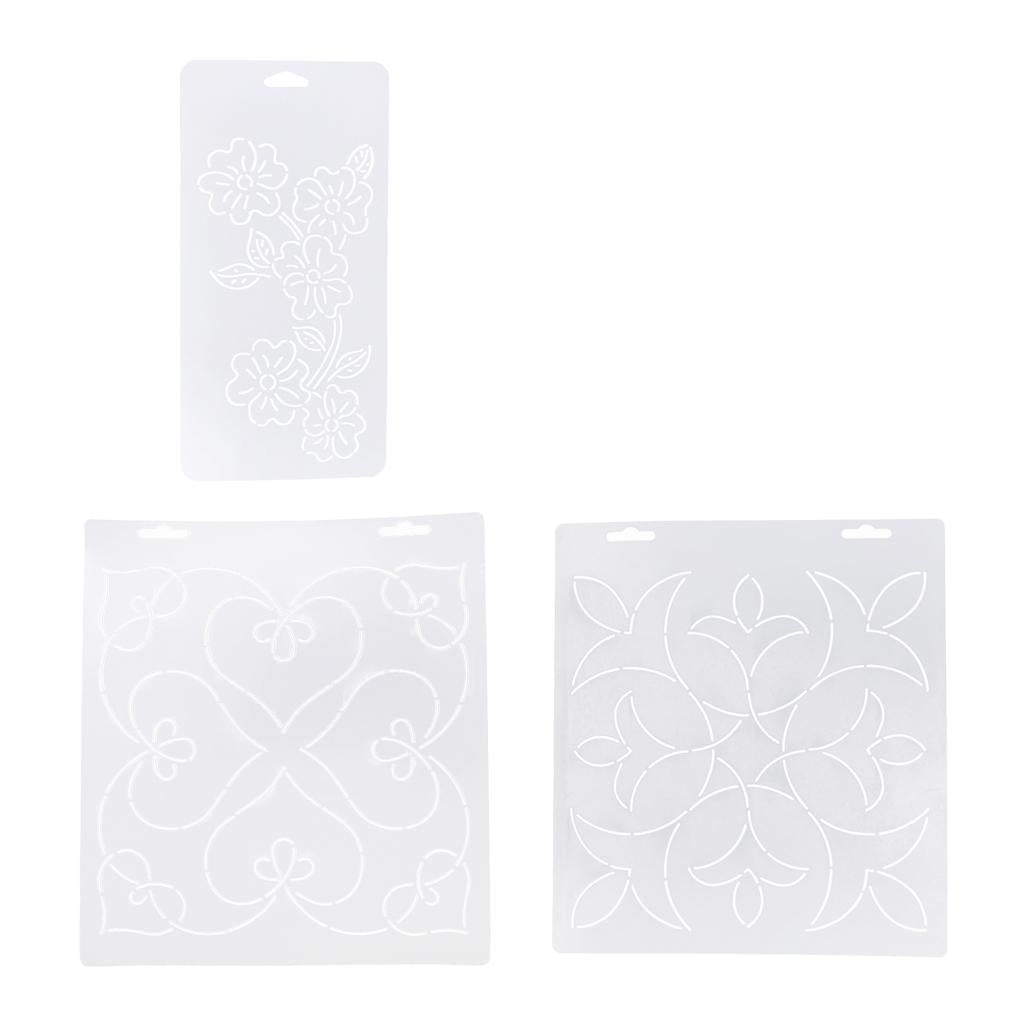 3 x Plasitc Quilting Template Stencils for Embroidery Patchwork Sewing Craft