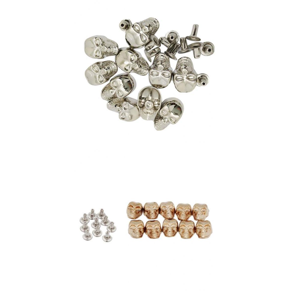 20 Sets Skull Studs Rivets Punk Rock DIY Spikes Shoes Bags Decor