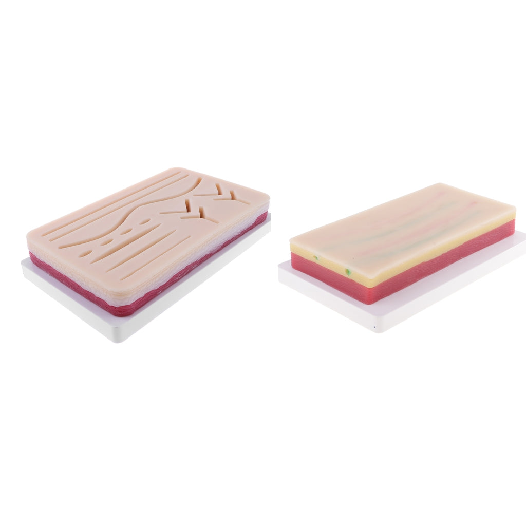 2 Sets Human Skin Wound Suture Pad Model Suturing Repeated Practice Kits