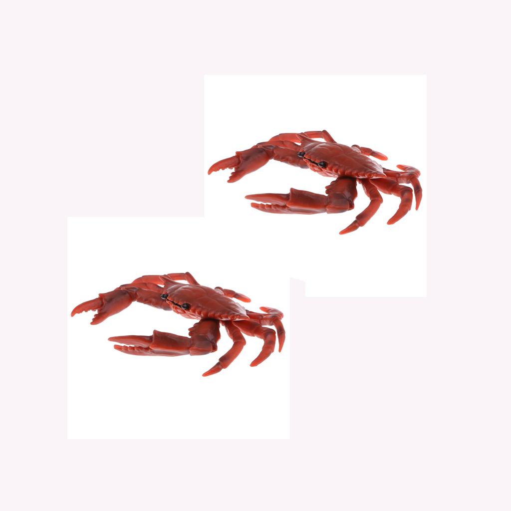 2pcs Simulation Animal Model Figure Toys Figurine Home Decor Red Crab