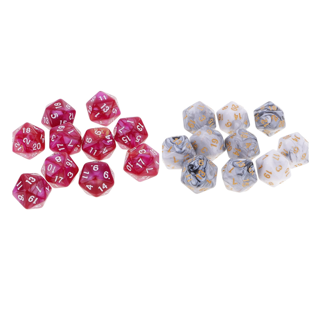 20pcs 20 Sided Dice D20 Polyhedral Dice for Dungeons and Dragons Table Games