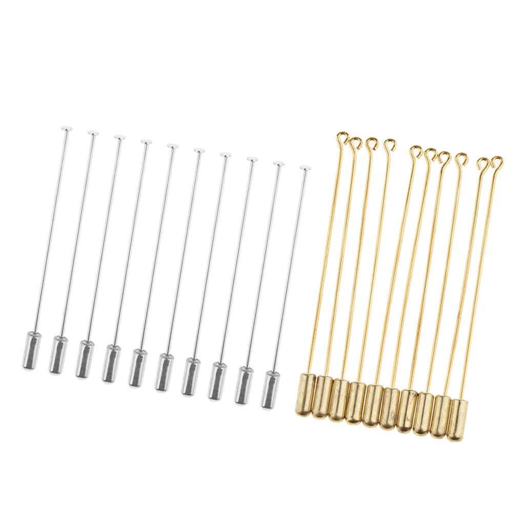 20 Piece Long Stick Needle Plug Lapel Hat Scarf Brooch Boutonniere Pins