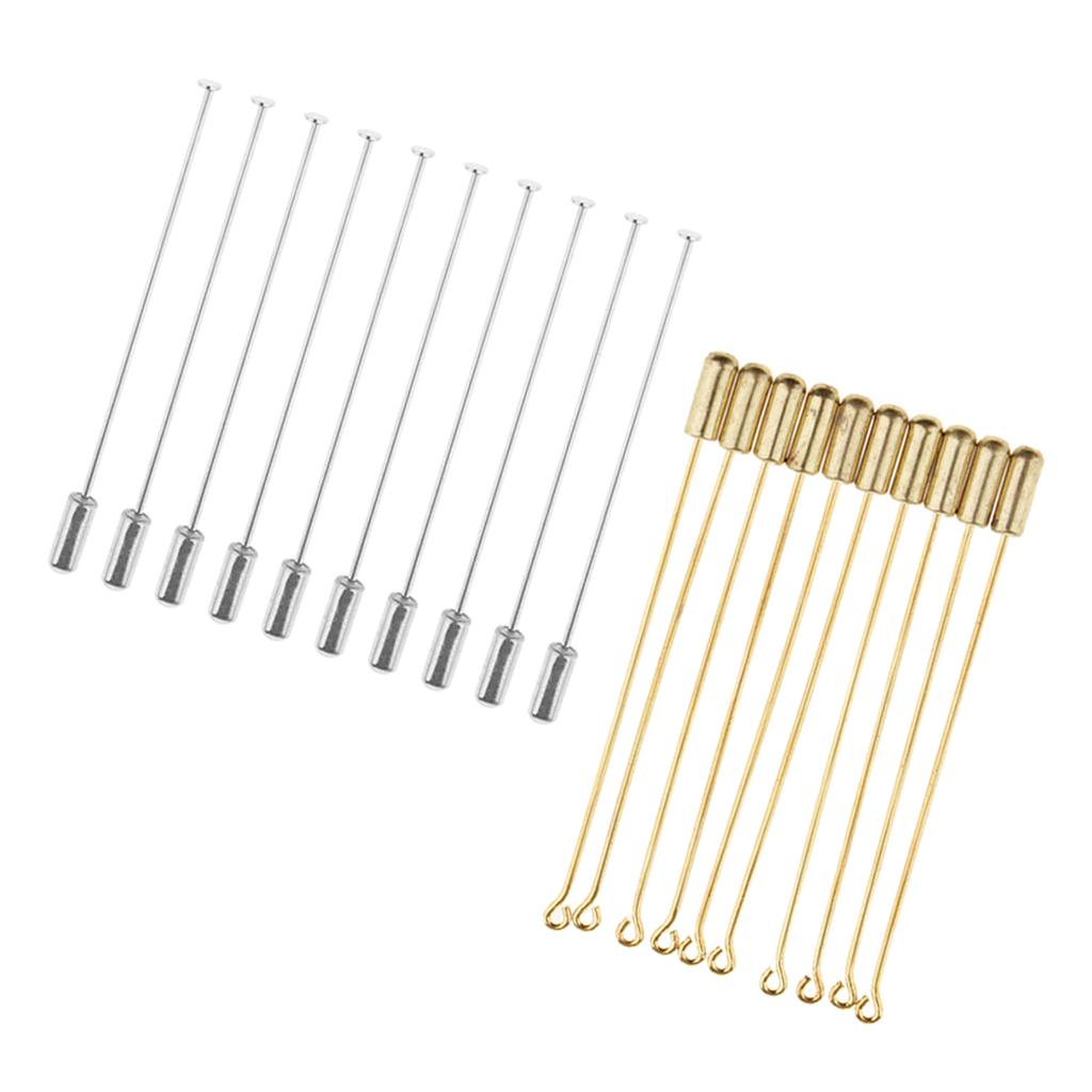 20 Piece Long Stick Needle Plug Lapel Hat Scarf Brooch Boutonniere Pins