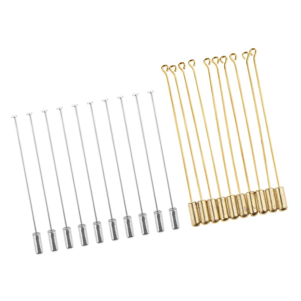 20 Piece Long Stick Needle Plug Lapel Hat Scarf Brooch Boutonniere Pins