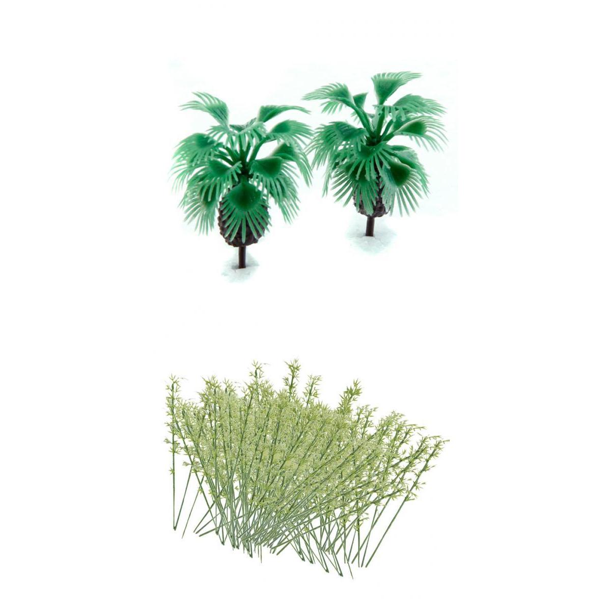110Pcs Model Bottle Palm Trees Model Bamboo Trees Train Landscape Layout