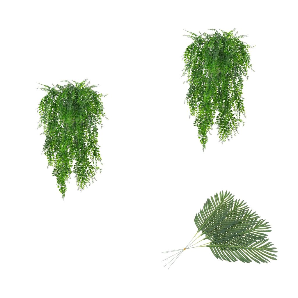 7Pcs Artificial Weeping Ivy Vines Palm Leaves Hanging Decor
