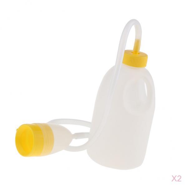 2 Pieces 1700ml Reusable Male Bed Pee Urinal Bottle Night Drainage Container