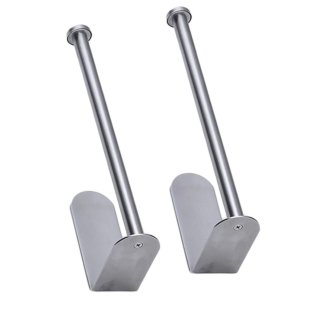 2pcs Stainless Steel Hanger Clip Organizer Paper Tissue Holder Stand