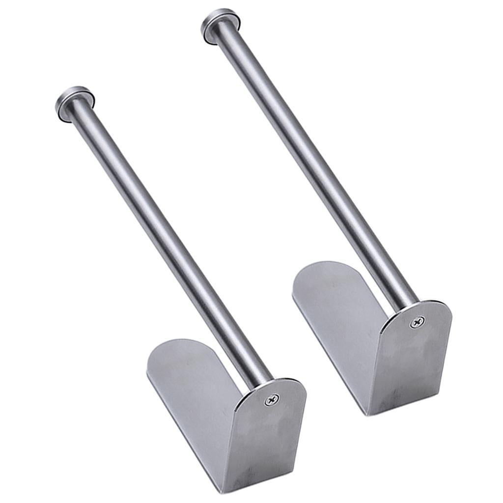 2pcs Stainless Steel Hanger Clip Organizer Paper Tissue Holder Stand