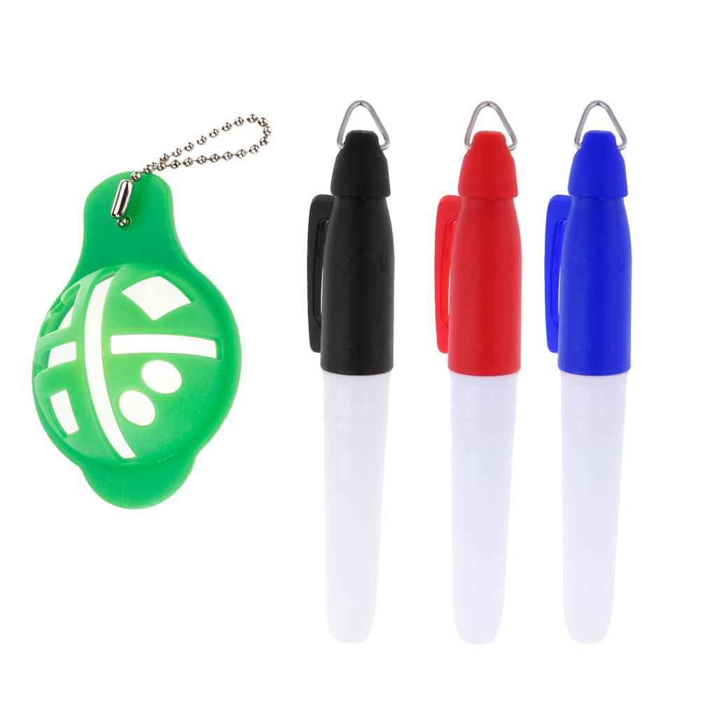 1 Set Golf Ball Liner Marker Line Drawing Alignment Tool with 3 Markers Pen