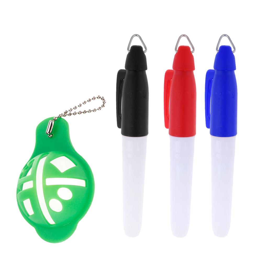 1 Set Golf Ball Liner Marker Line Drawing Alignment Tool with 3 Markers Pen