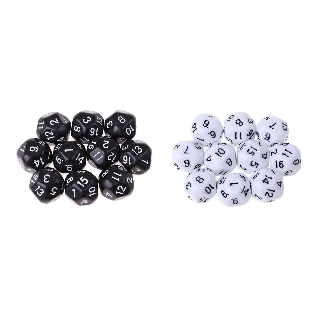 20pcs 16 Sided D16 14mm Acrylic Opaque Dices for Role Playing Game RPG Dice