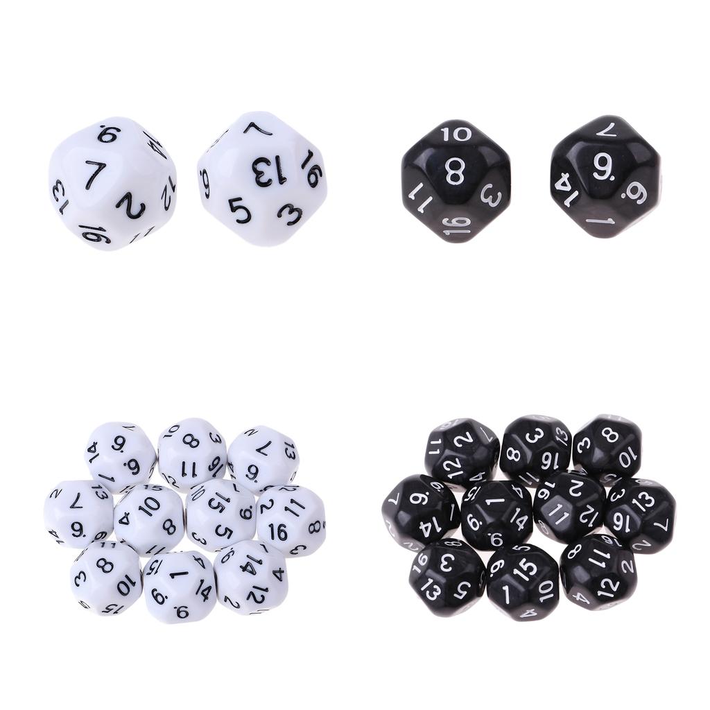 20pcs 16 Sided D16 14mm Acrylic Opaque Dices for Role Playing Game RPG Dice