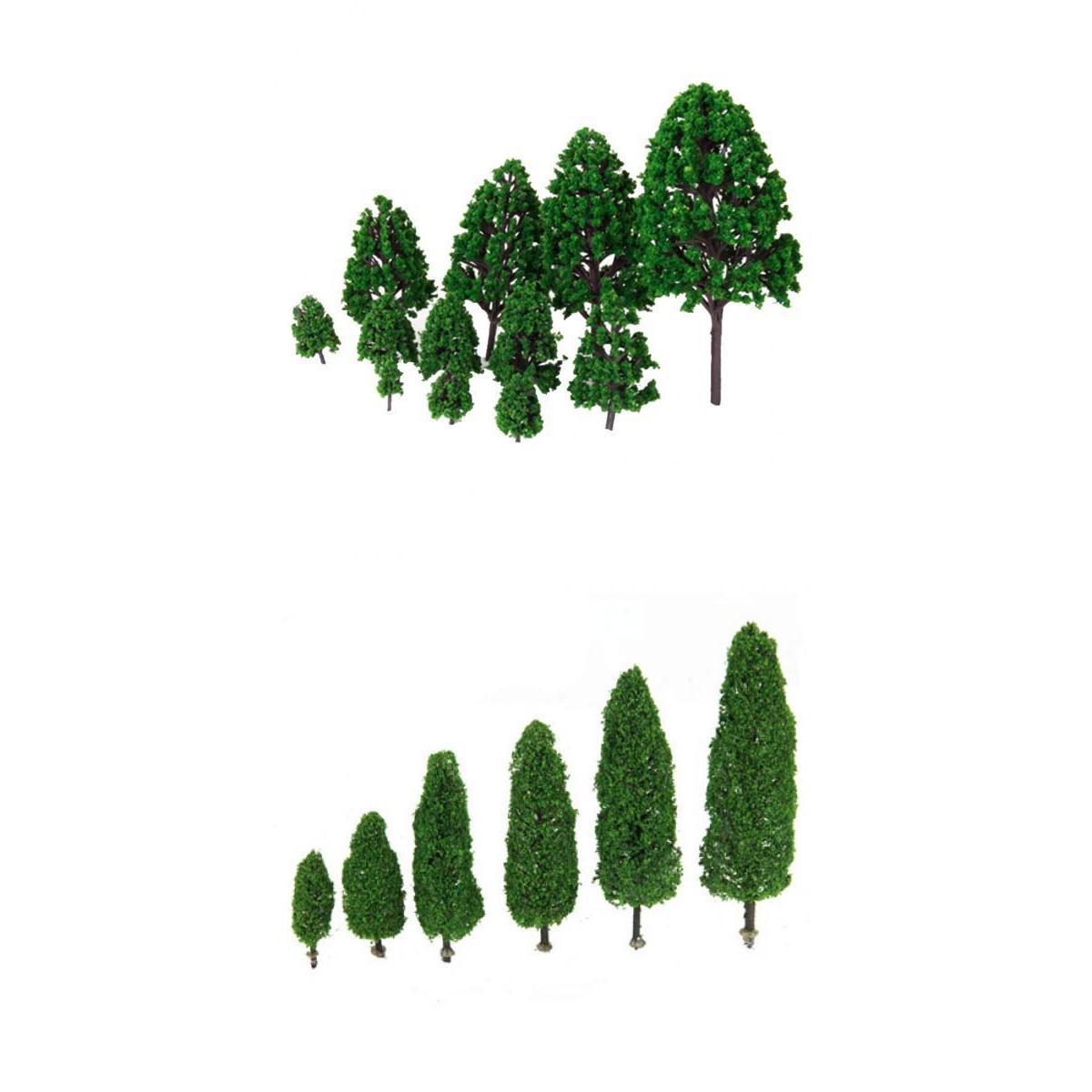 18 Pcs Model Cypress Trees and Model Landscape Trees DIY Layout Accessories
