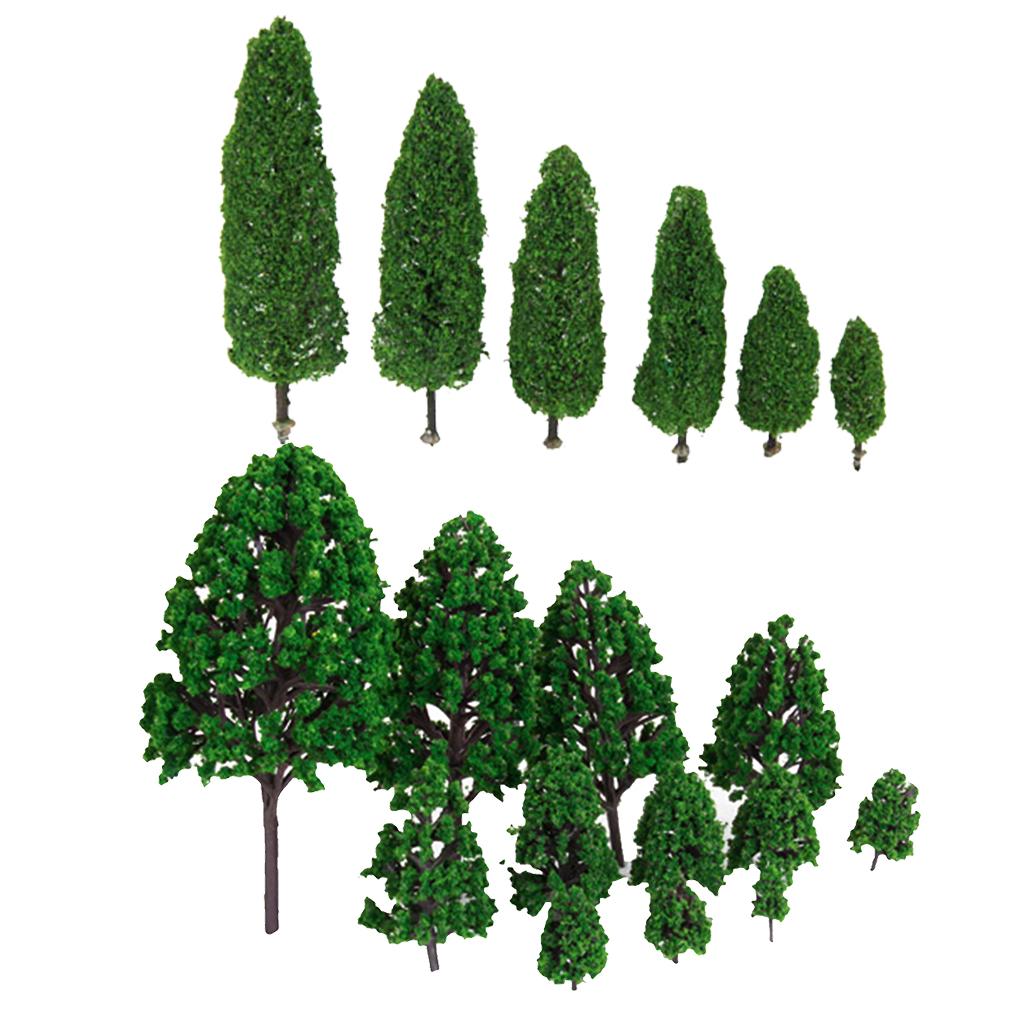 18 Pcs Model Cypress Trees and Model Landscape Trees DIY Layout Accessories