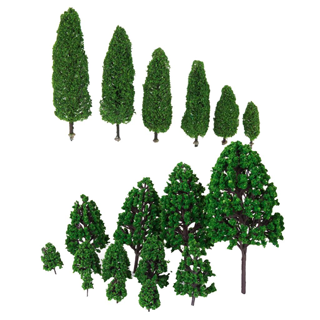 18 Pcs Model Cypress Trees and Model Landscape Trees DIY Layout Accessories
