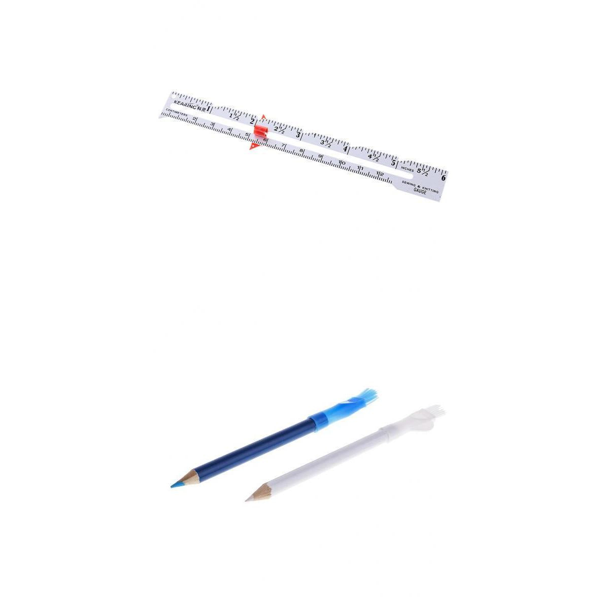2Pcs Tailors Chalk Pen Pencil For Sewing Dressmakers + 1Pcs Sewing Gauge