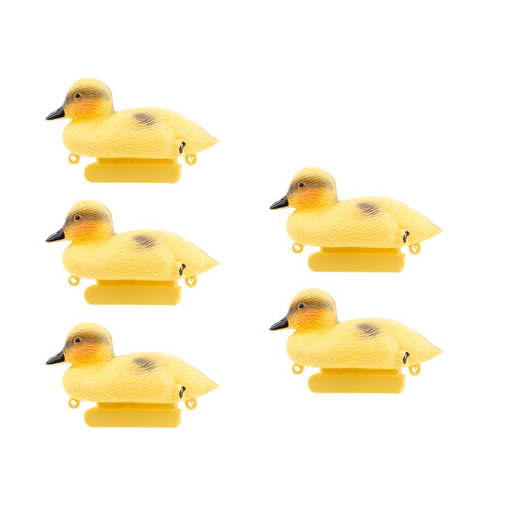 5Pcs Baby Duckings Floating Decoy Ducks Mallard Plastic Ornament Pond