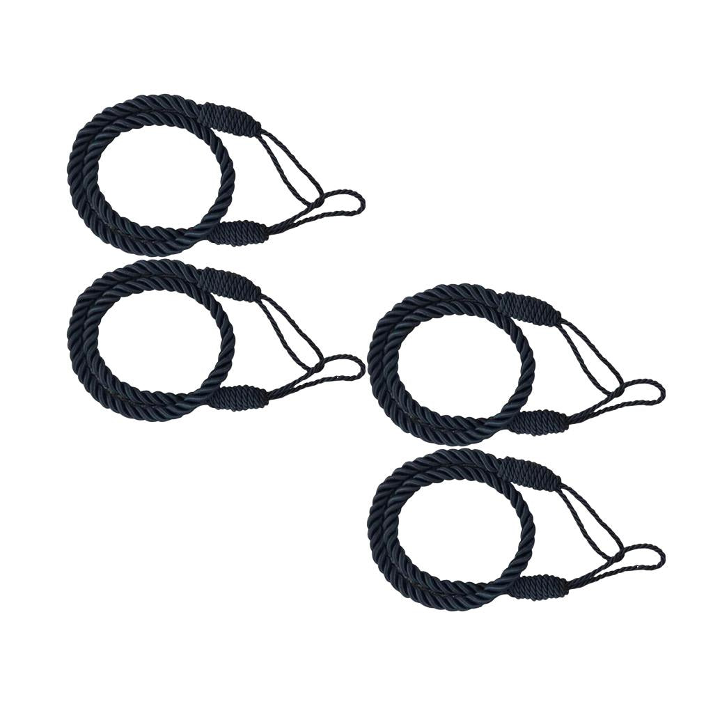 2 Pairs Rope Curtain Drape Tiebacks Tassel Living Room Bedroom Black