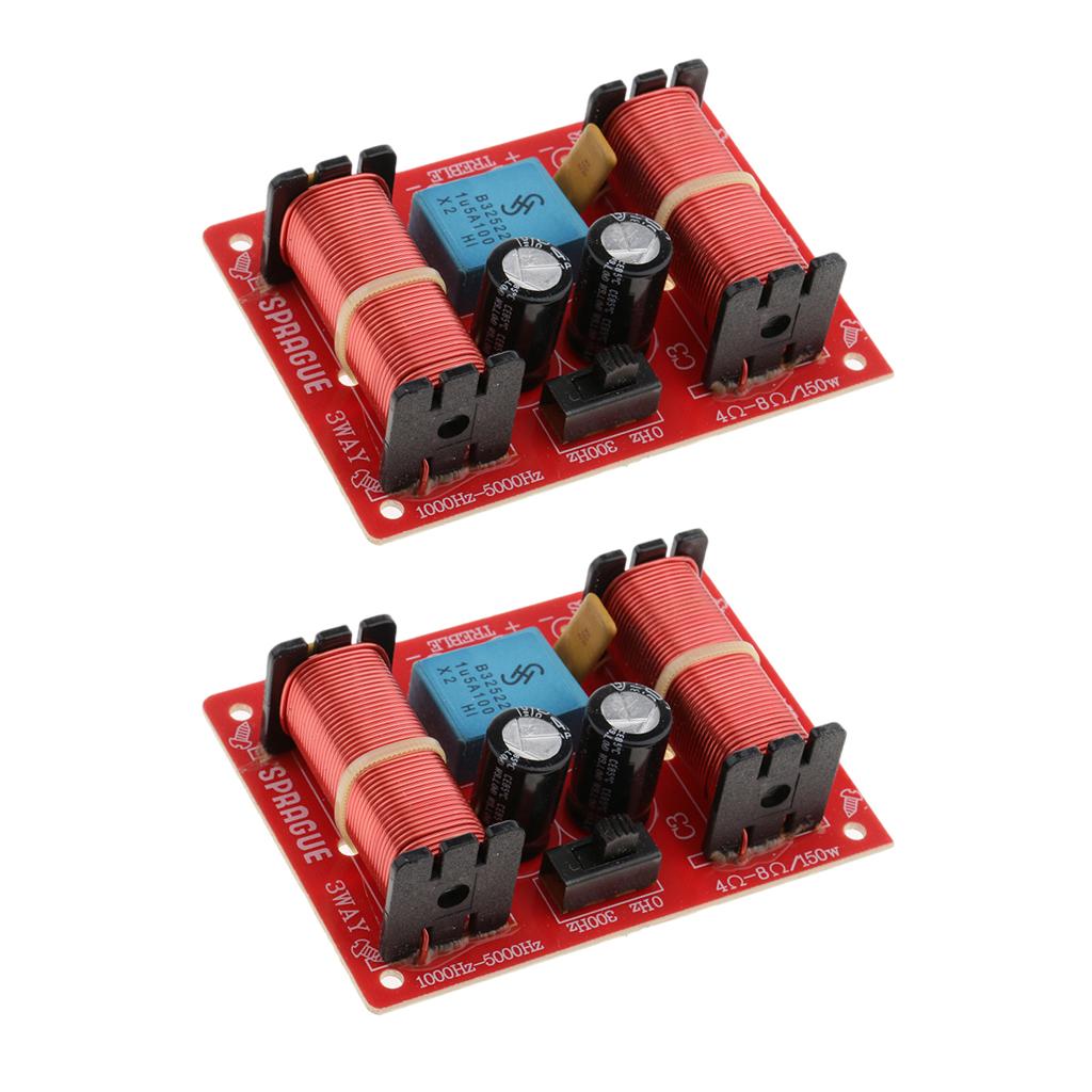 2 Pieces 3 Way Speaker Crossover Audio Filter Frequency Divider for Car Home