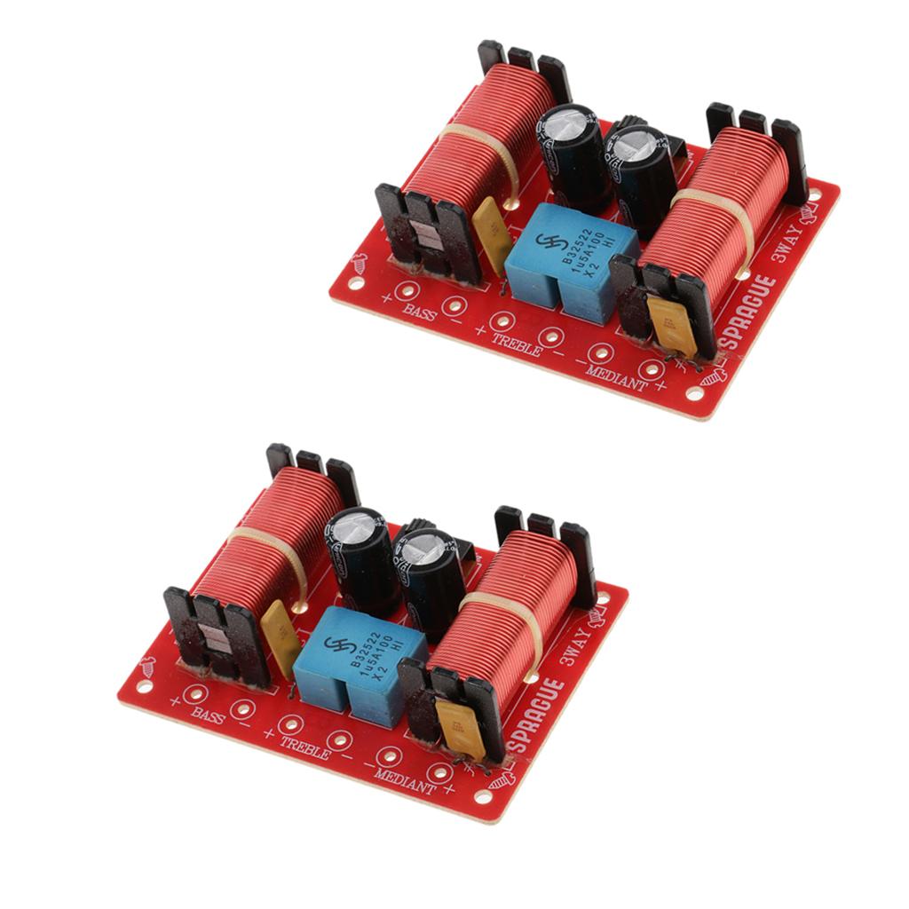 2 Pieces 3 Way Speaker Crossover Audio Filter Frequency Divider for Car Home