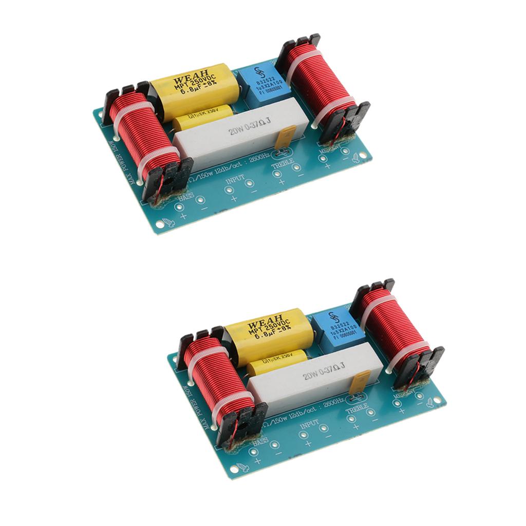 2 Piece 3 Way Audio Filter Bass Speaker Crossover Frequency Divider Car Home