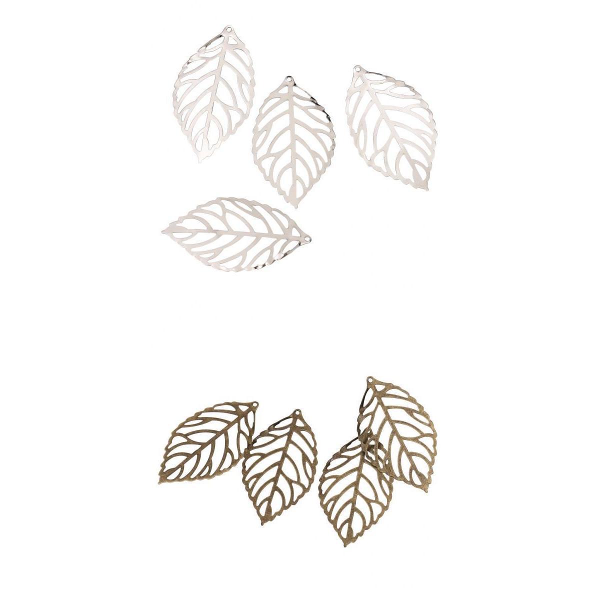 200 Pieces Hollow Filigree Charms Leaf Pendant Jewelery Finding DIY Crafts