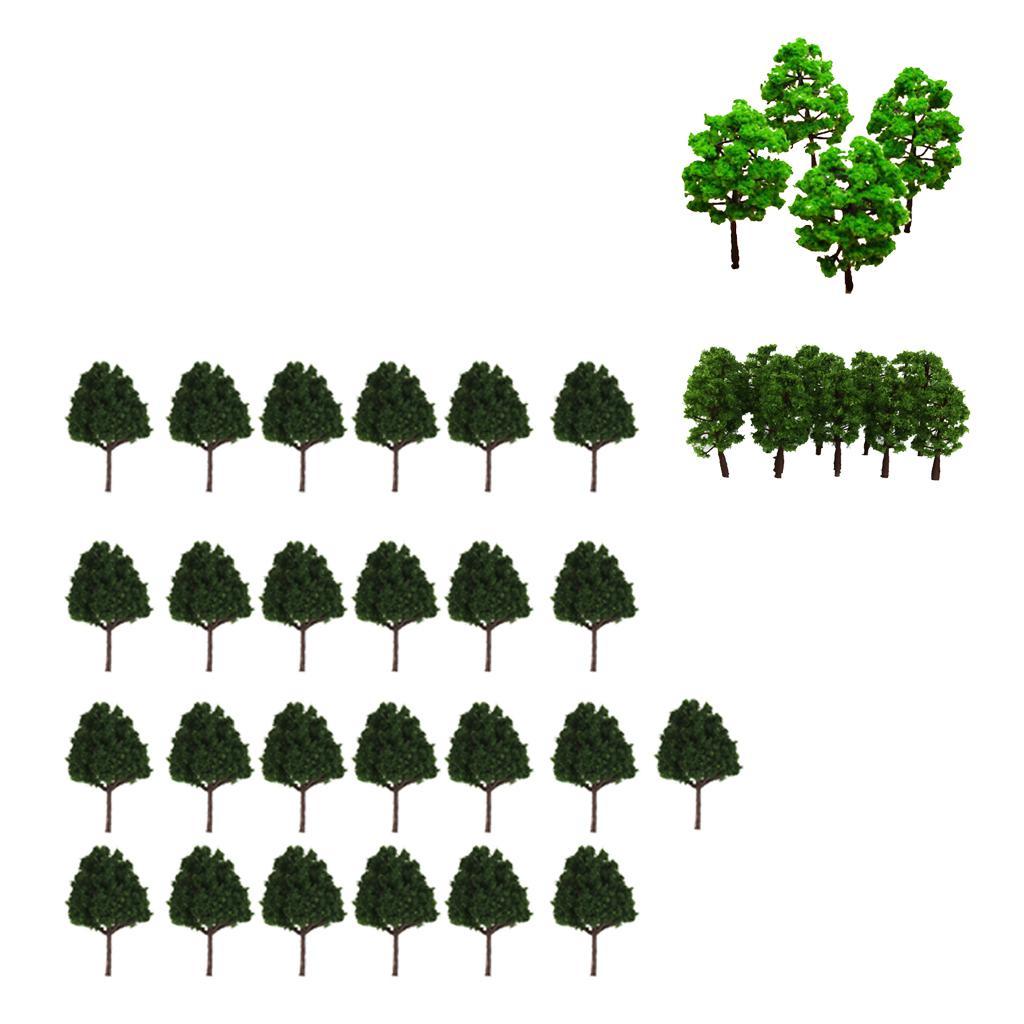 55Pieces Green Tree Model Train Railway Layout Scenery Diorama Architecture