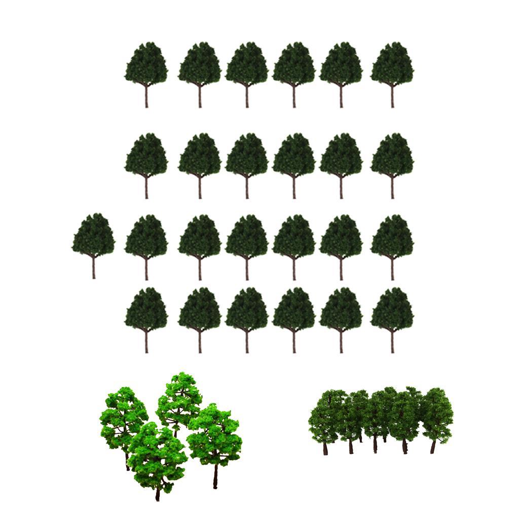 55Pieces Green Tree Model Train Railway Layout Scenery Diorama Architecture