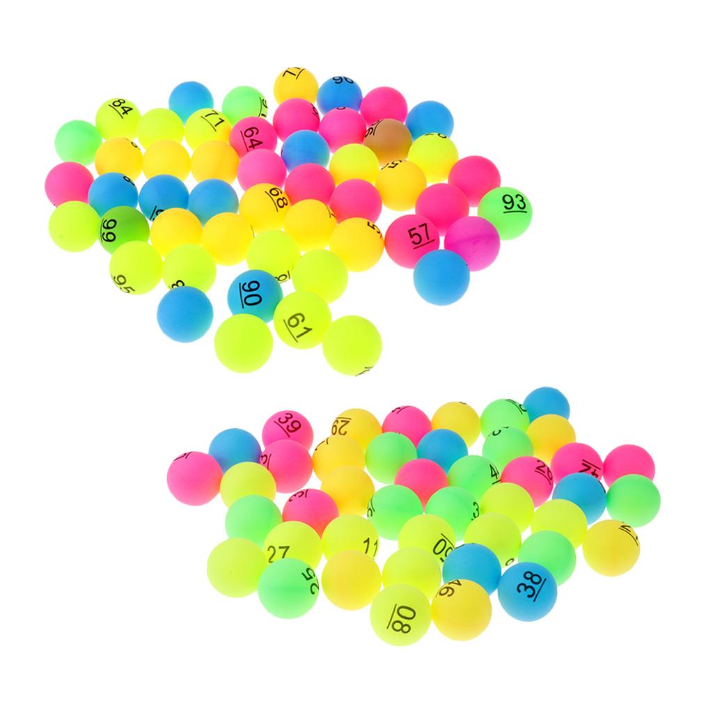 100 Pieces Assorted Color PP Material Table Tennis Balls 40mm Number 1 - 100