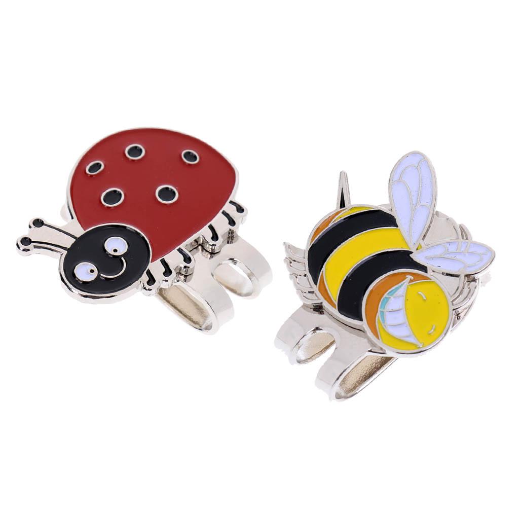 2Pcs Portable Mini Alloy Golf Ball Marker with Magnetic Golf Hat Clip