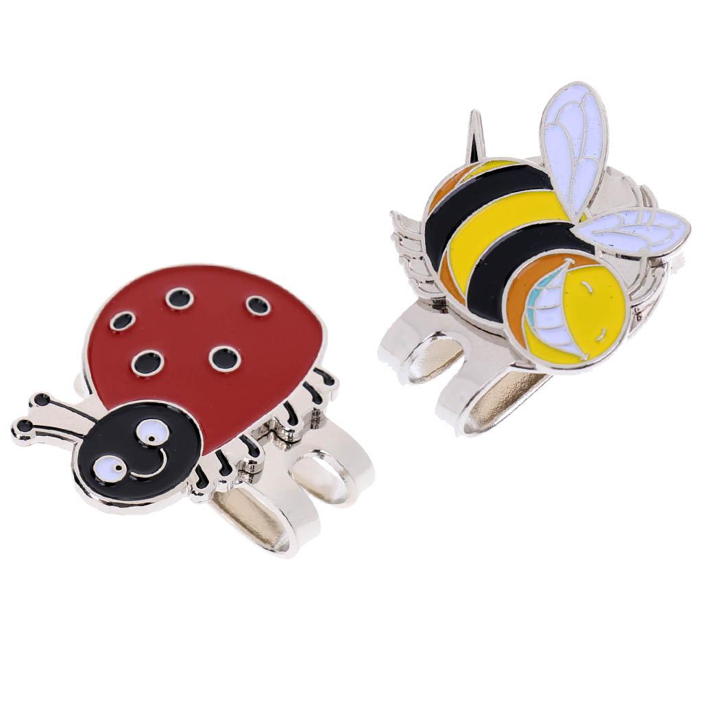 2Pcs Portable Mini Alloy Golf Ball Marker with Magnetic Golf Hat Clip