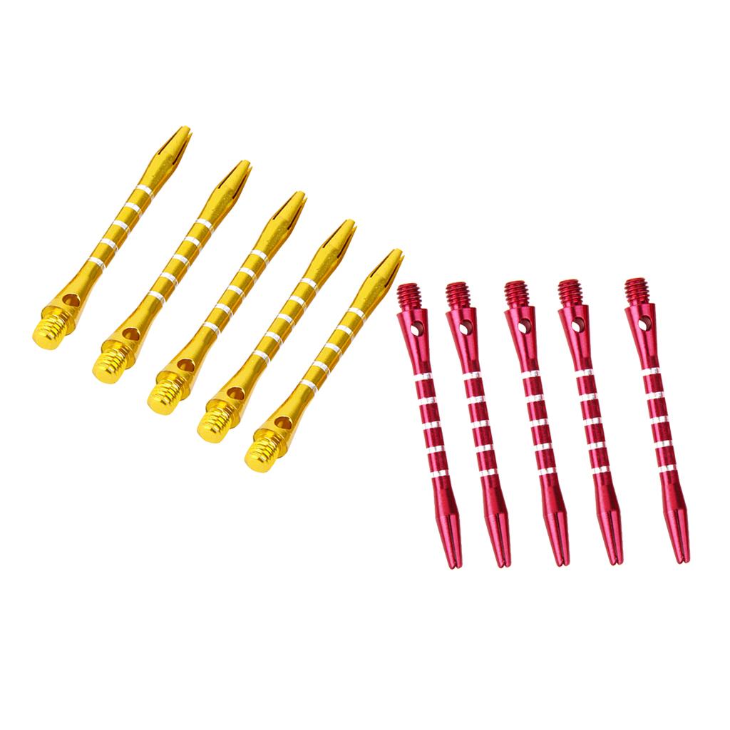 10Pcs Aluminium Dart Stems Re-Grooved Striped 2BA Thread Dart Accessory
