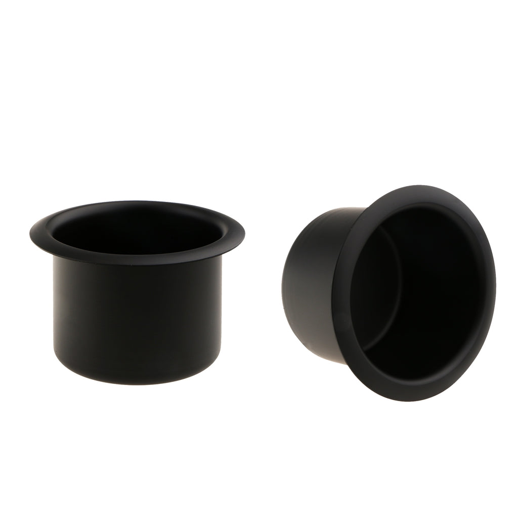 2x Aluminum Alloy Cup Drink Holder for Marine Boat Car Truck Camper RV Black