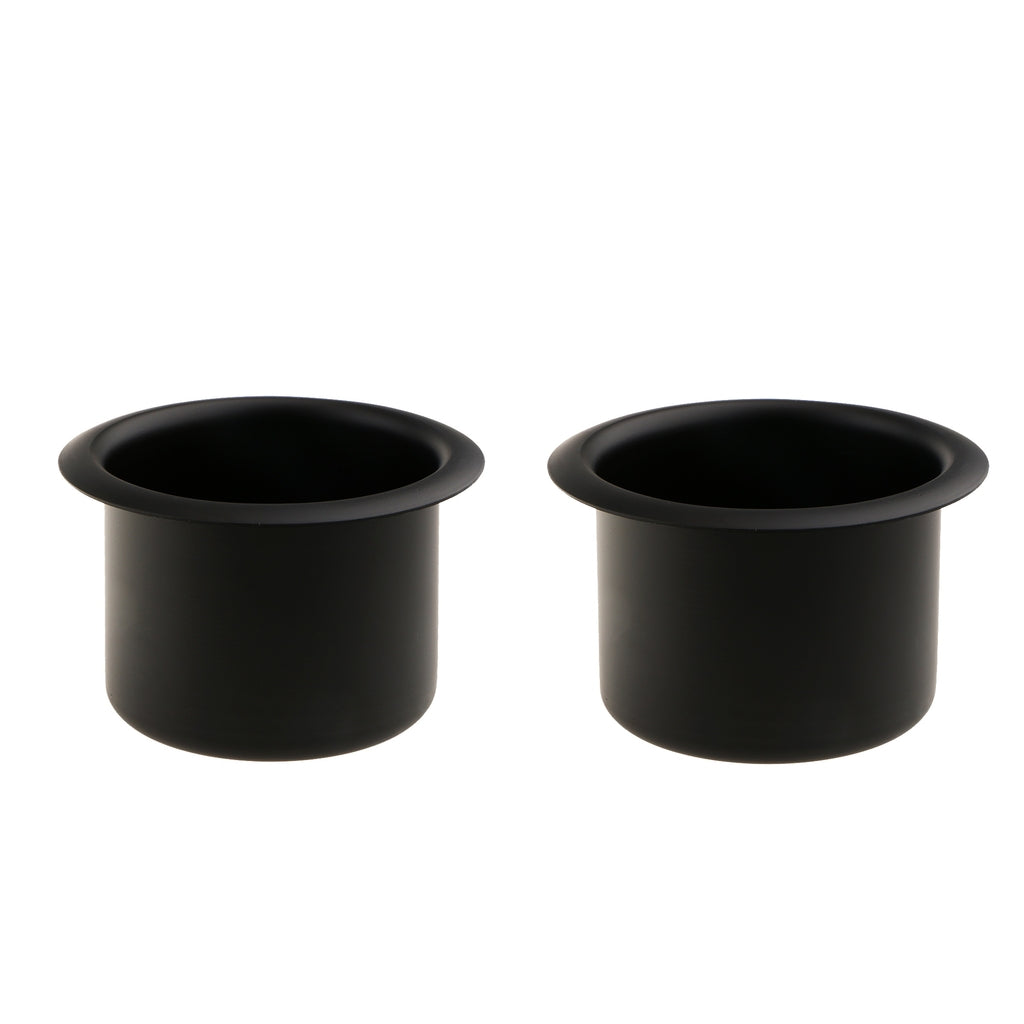 2x Aluminum Alloy Cup Drink Holder for Marine Boat Car Truck Camper RV Black