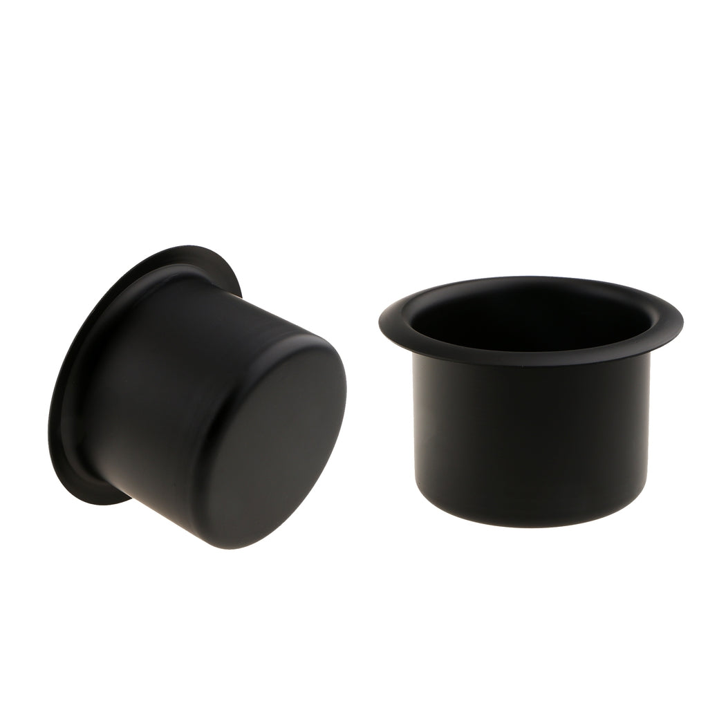 2x Aluminum Alloy Cup Drink Holder for Marine Boat Car Truck Camper RV Black
