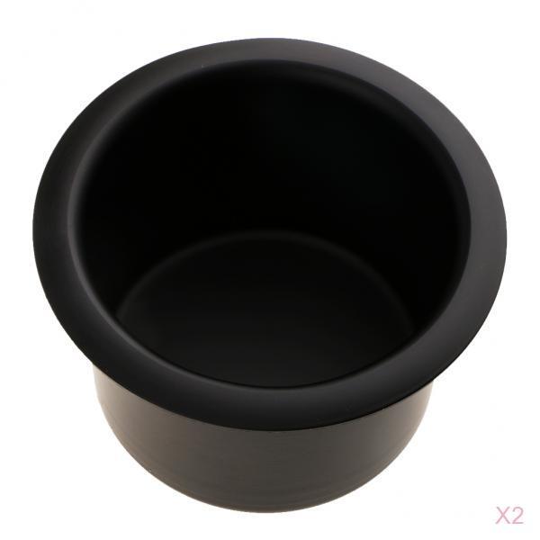 2x Aluminum Alloy Cup Drink Holder for Marine Boat Car Truck Camper RV Black
