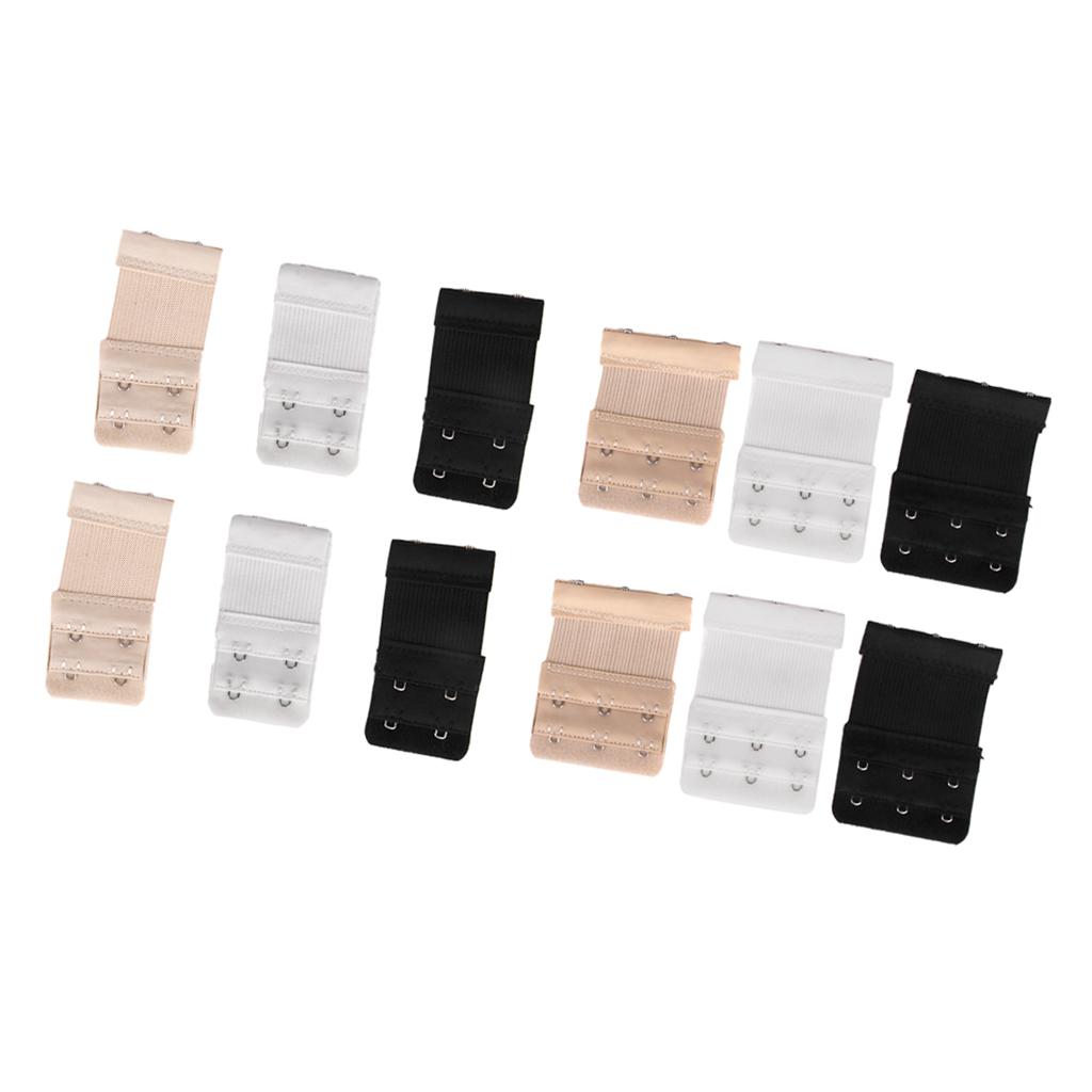 12 Pieces Elastic Bra Extender Comfort Strap Extension Mixed Color Hook