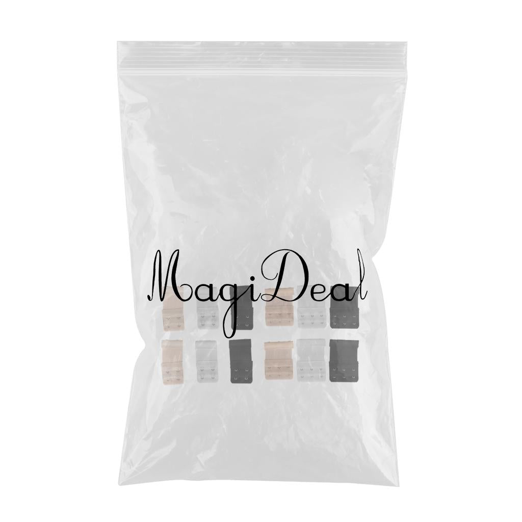 12 Pieces Elastic Bra Extender Comfort Strap Extension Mixed Color Hook