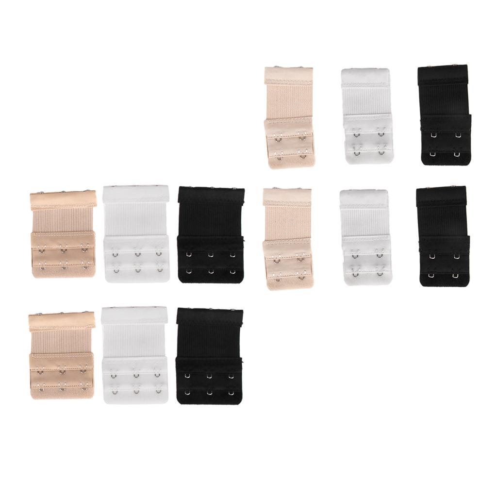 12 Pieces Elastic Bra Extender Comfort Strap Extension Mixed Color Hook