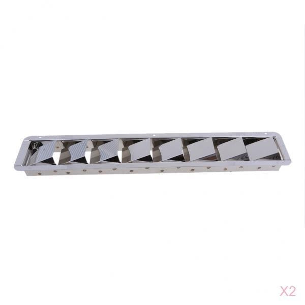 2Pcs Stainless Steel Marine Boat Louver Air Vent 8 Slots Ventilation 427mm