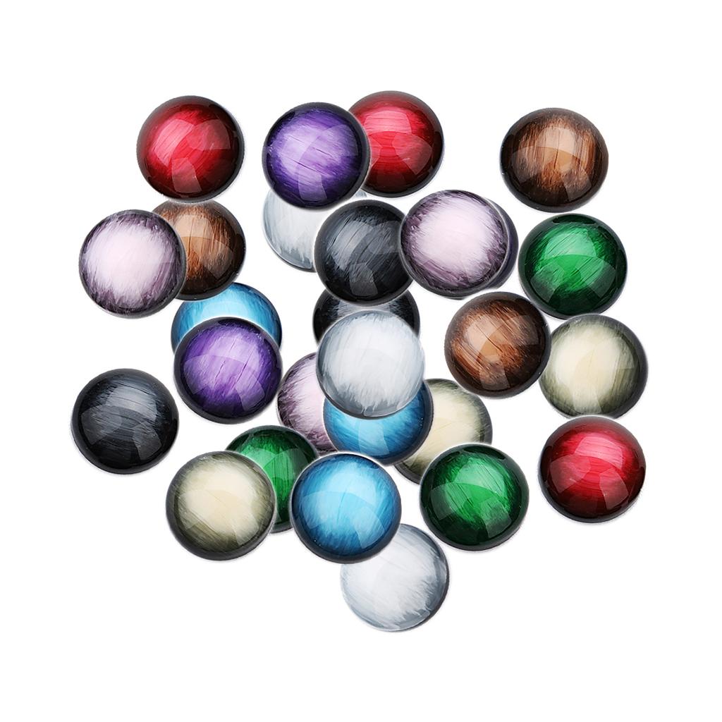 30 Pcs Flatbck Resin Embellishment 12mm+10 Pcs Half Round Natural Stone 8mm